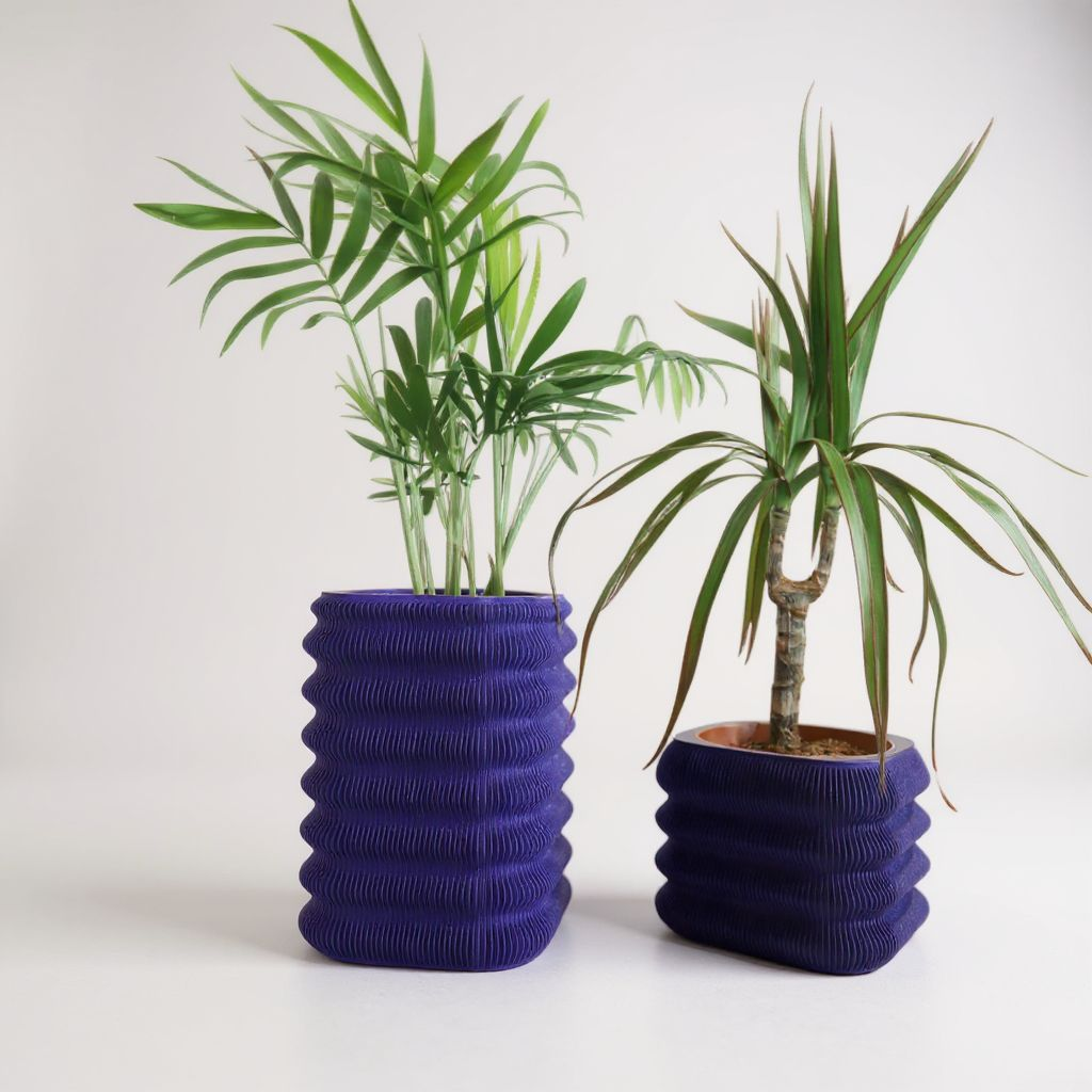 Écorce Urbaine – Duo de cache-pots décoratifs en PLA mat