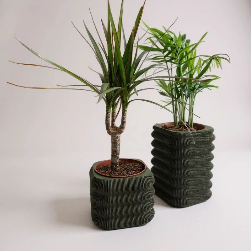 Écorce Urbaine – Duo de cache-pots décoratifs en PLA mat