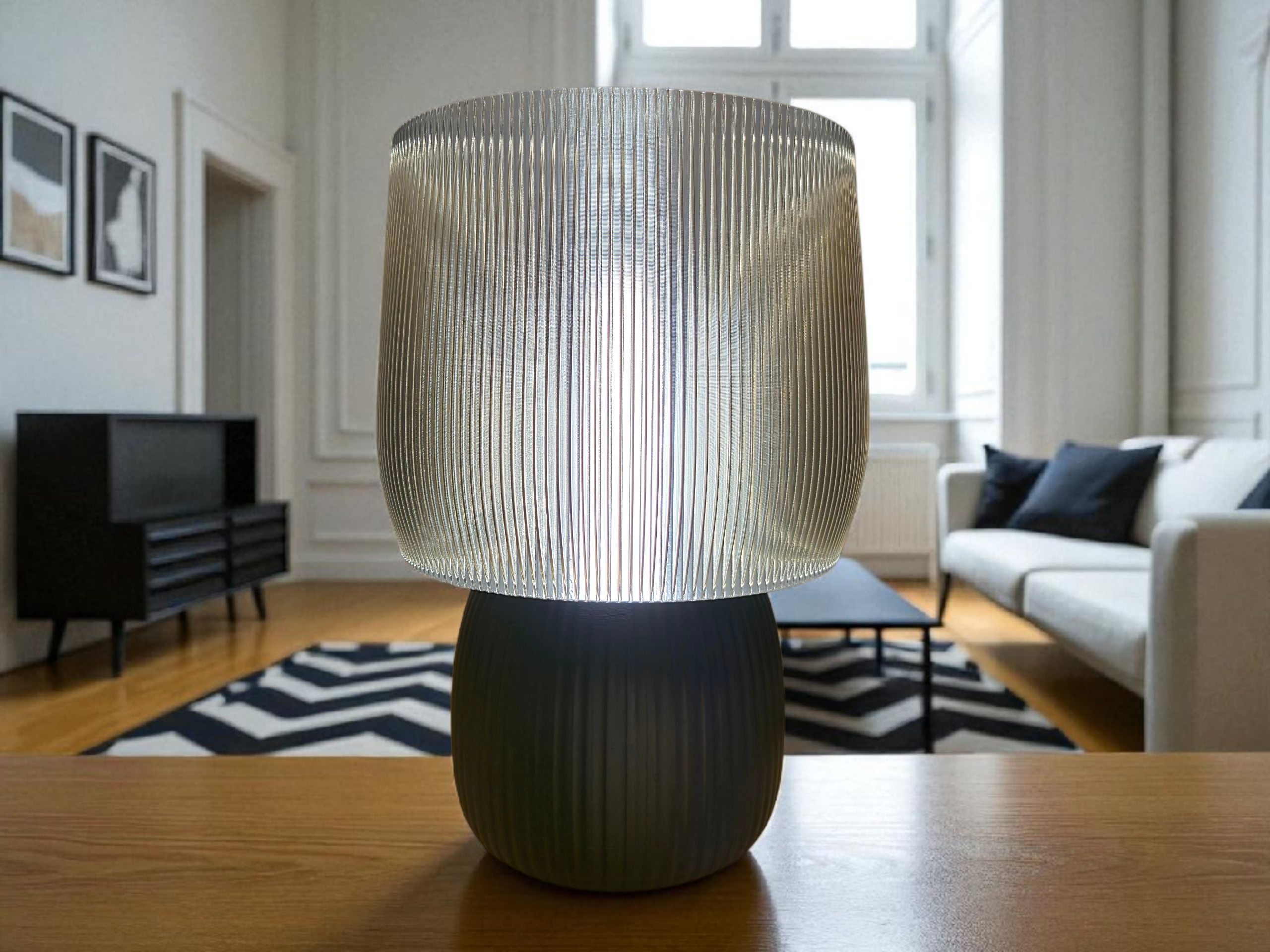 Éclat Sauvage – Lampe artisanale en impression 3D
