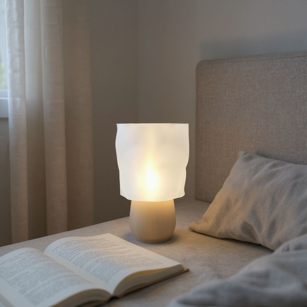 Lampe design 3D “Voile” – Élégance sculpturale et lumière apaisante