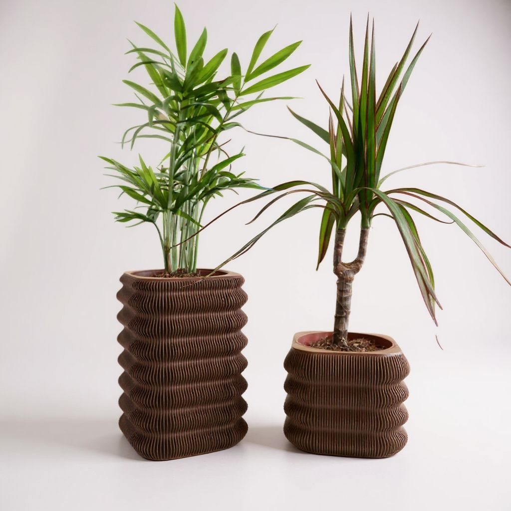 Écorce Urbaine – Duo de cache-pots décoratifs en PLA mat