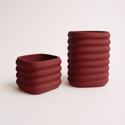 Écorce Urbaine – Duo de cache - pots décoratifs en PLA mat - Racines Sauvages