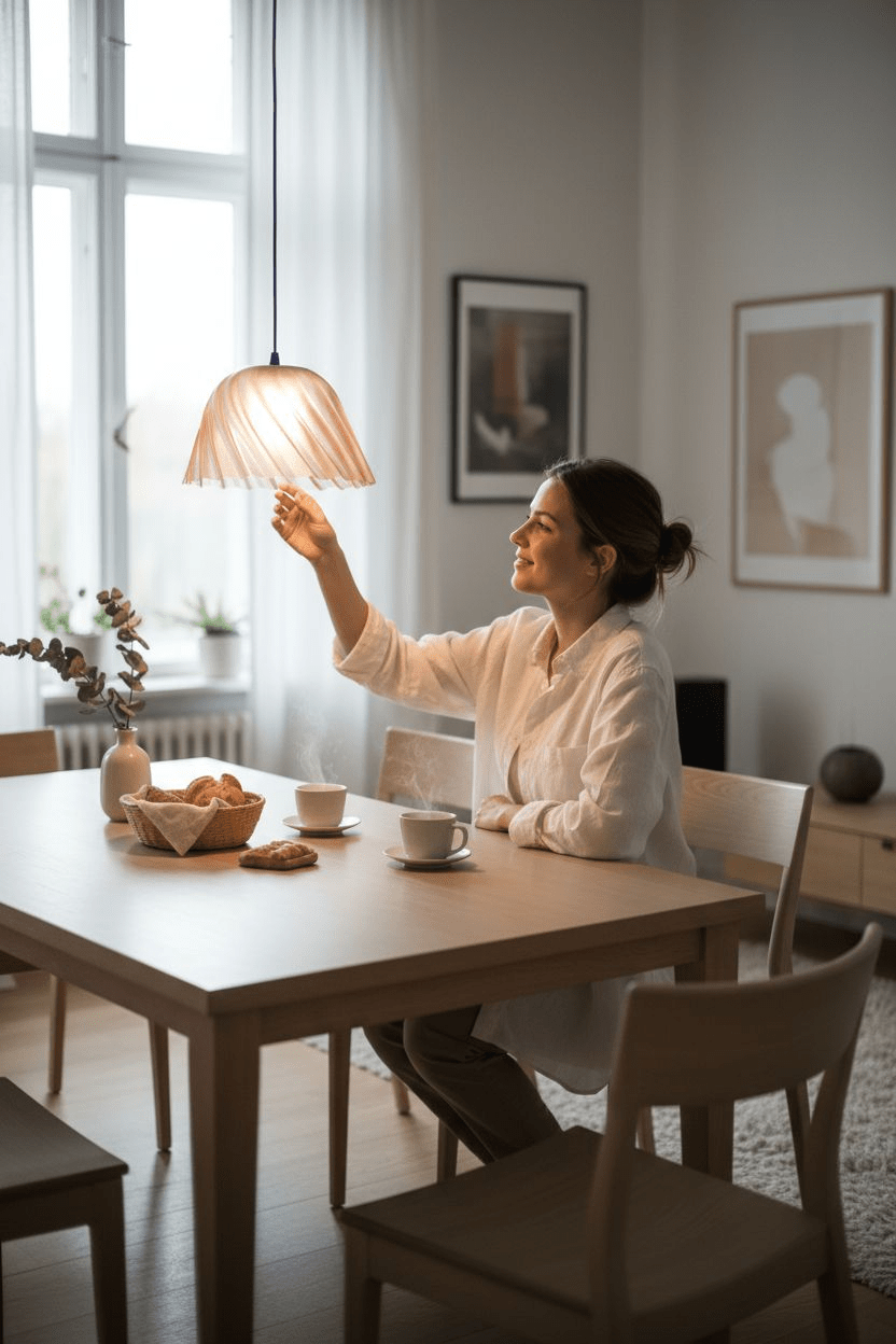 Lustre Fleur de Brume: éclat floral suspendu - Racines Sauvages