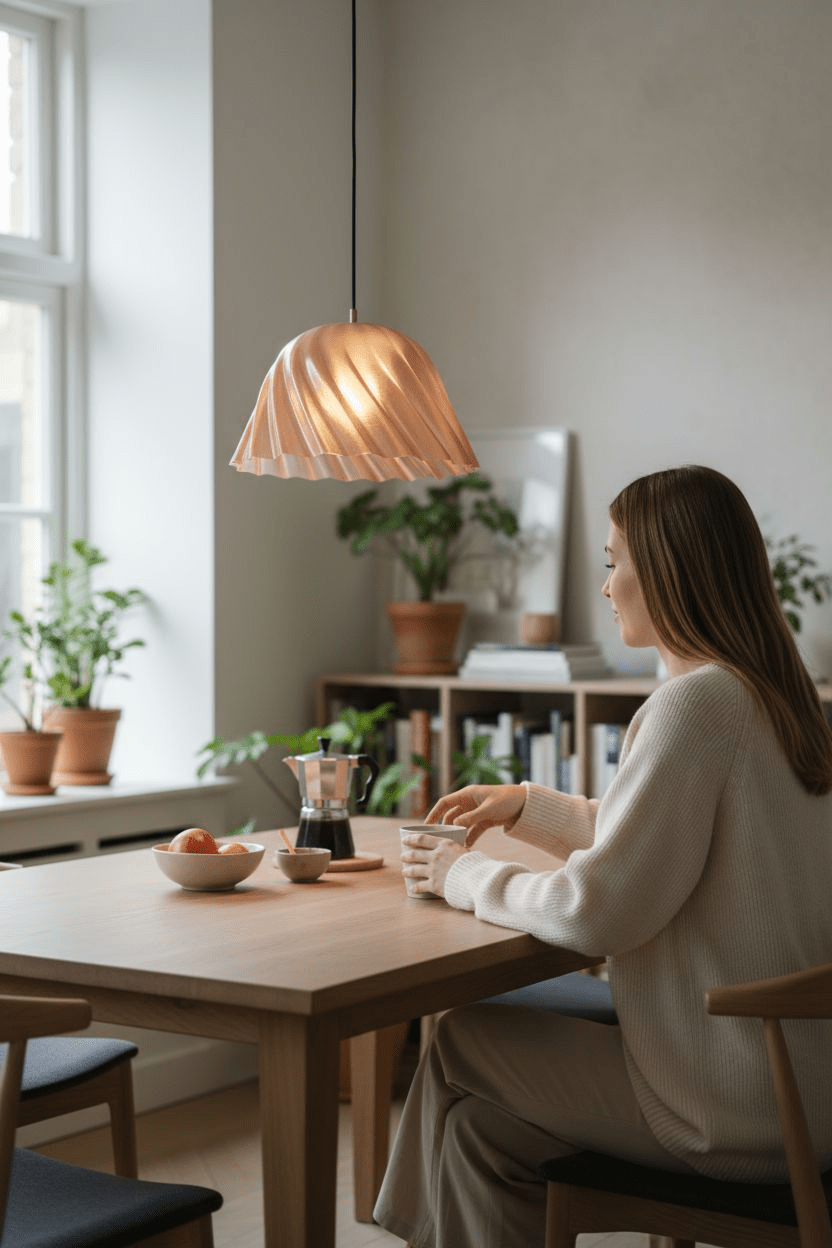 Lustre Fleur de Brume: éclat floral suspendu - Racines Sauvages