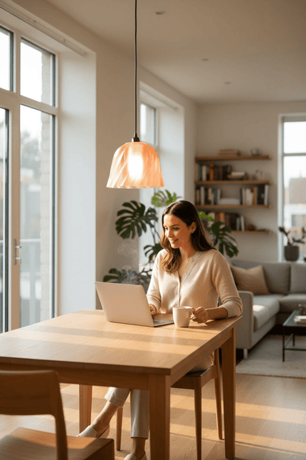 Lustre Fleur de Brume: éclat floral suspendu - Racines Sauvages