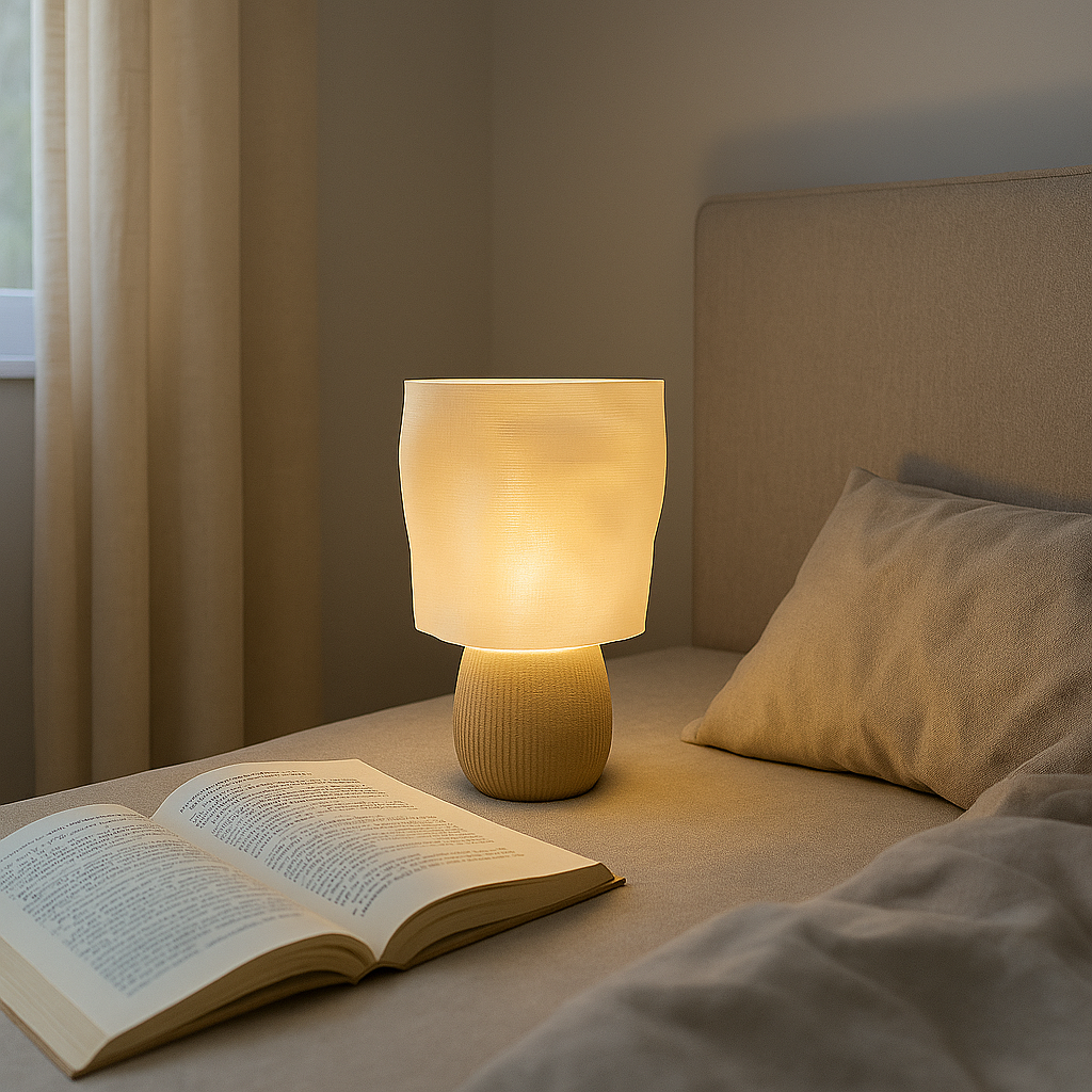 Lampe design 3D “Voile” – Élégance sculpturale et lumière apaisante